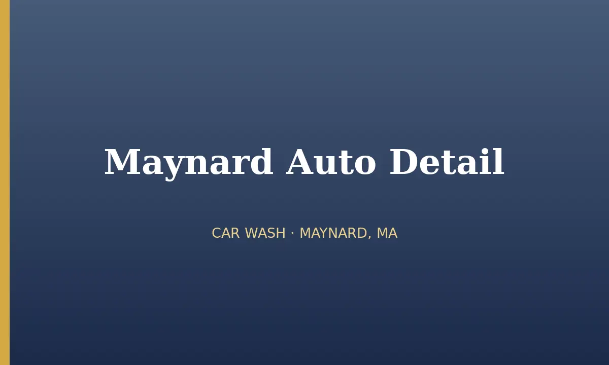 Maynard Auto Detail cover