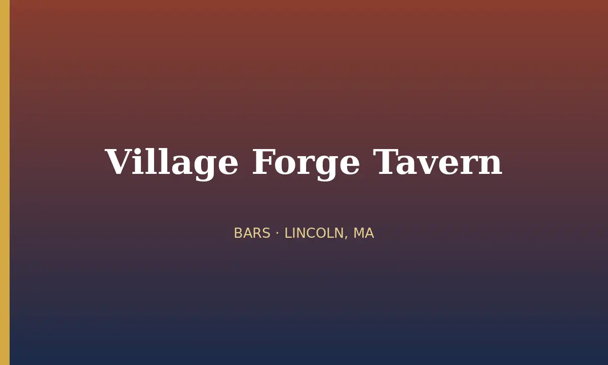 Village Forge Tavern cover