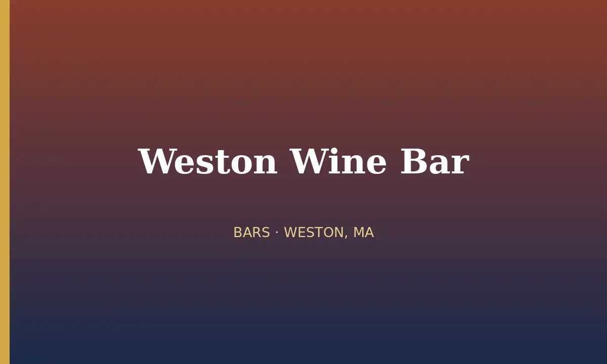 Weston Wine Bar cover